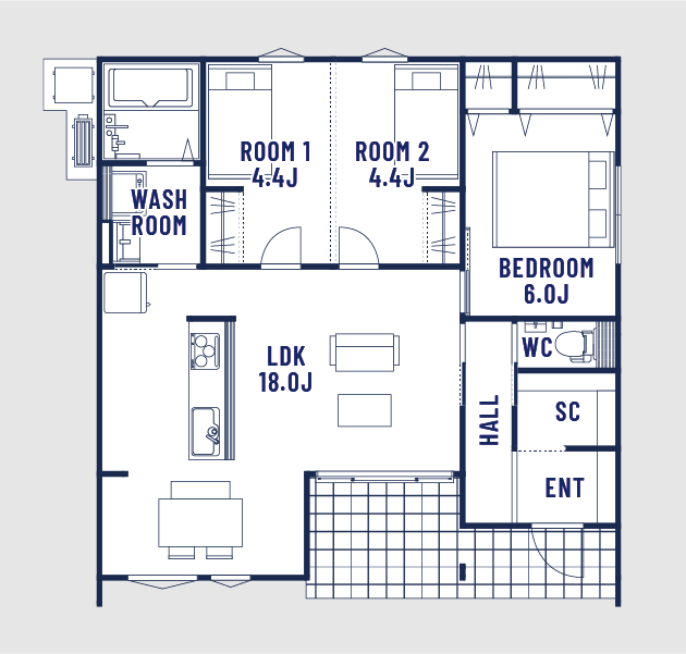 平屋の間取り事例
