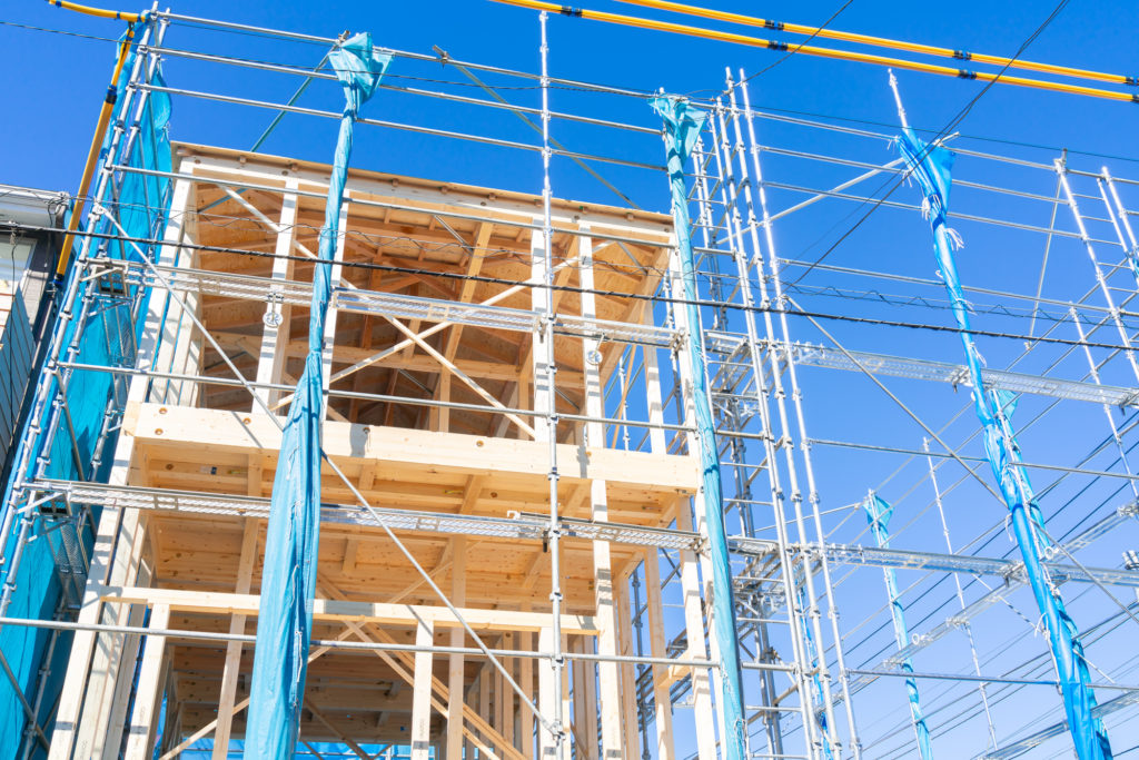 耐震等級3相当の家の建築現場